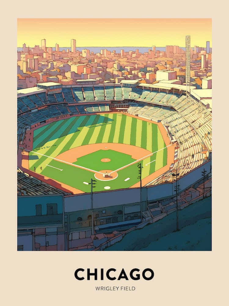 Wrigley Field Chicago Travel Poster