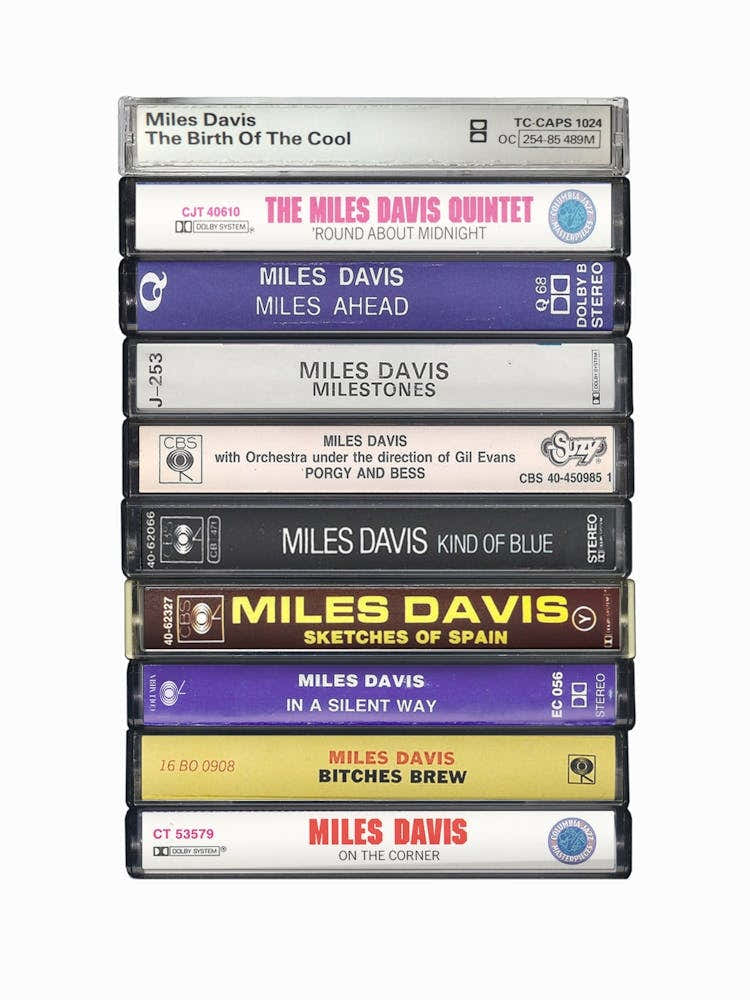 Miles Davis Albums - Cassette Print Music Poster