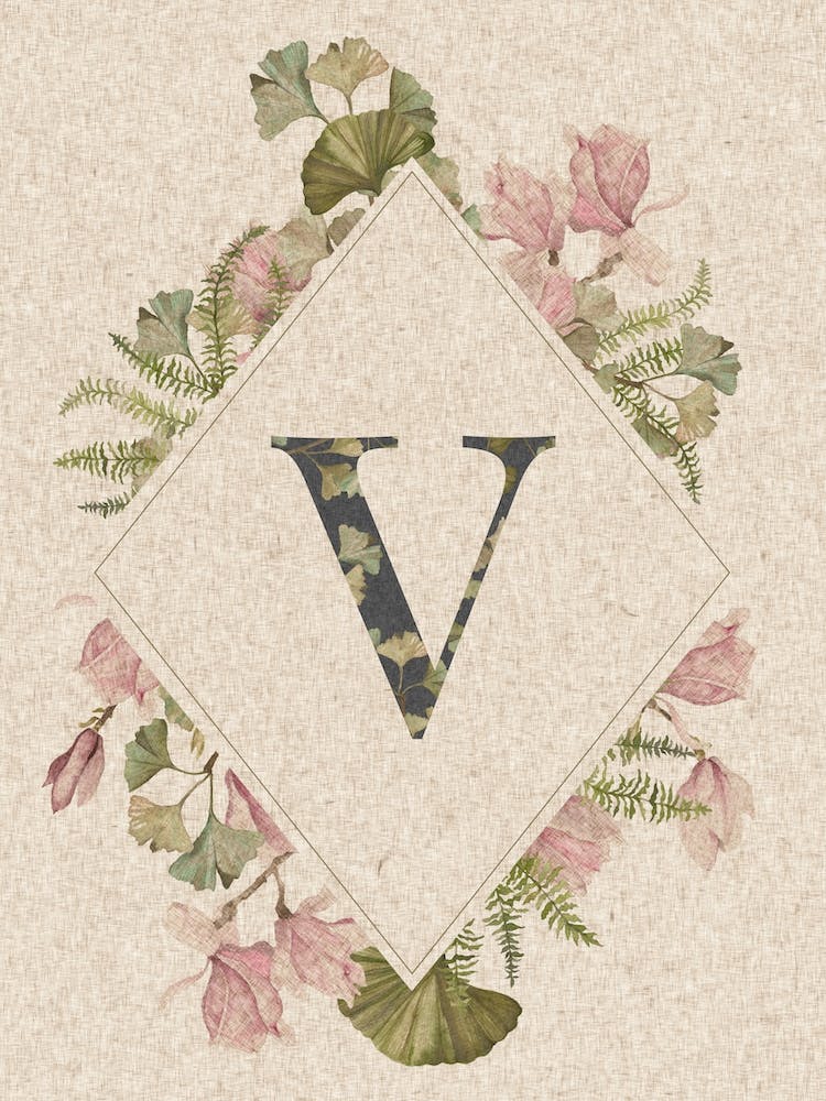 Floral Monogram V