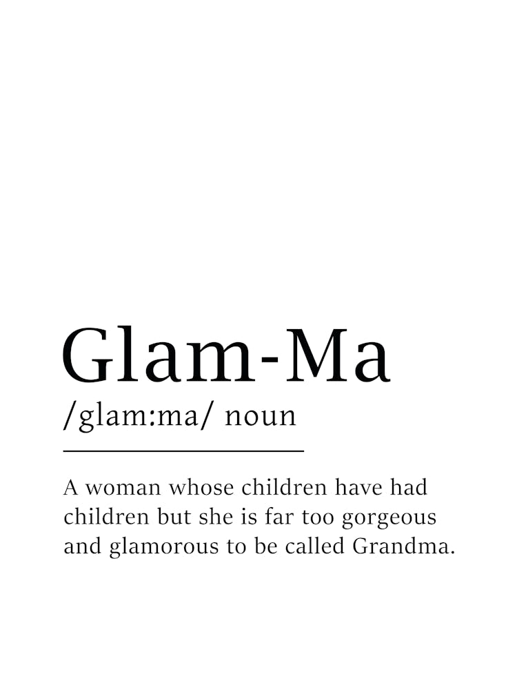 Glam-Ma Definition Poster - Dictionary