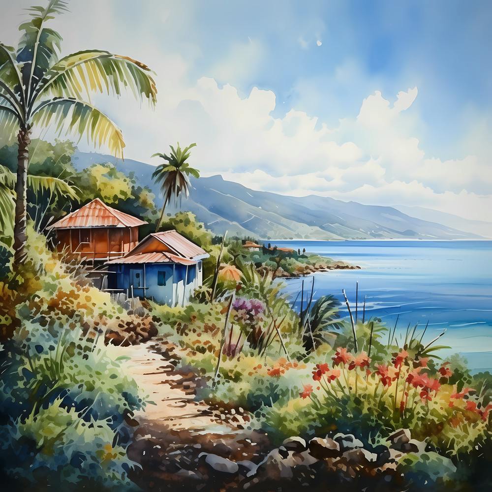 AI Abstract Serenity in Blue