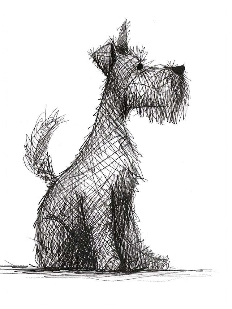Lakeland Terrier Dog Line Sketch 1