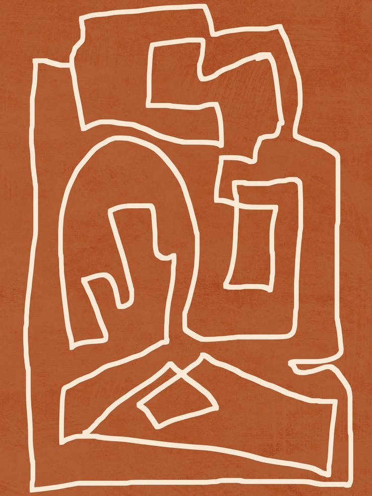Abstract line art Terracotta