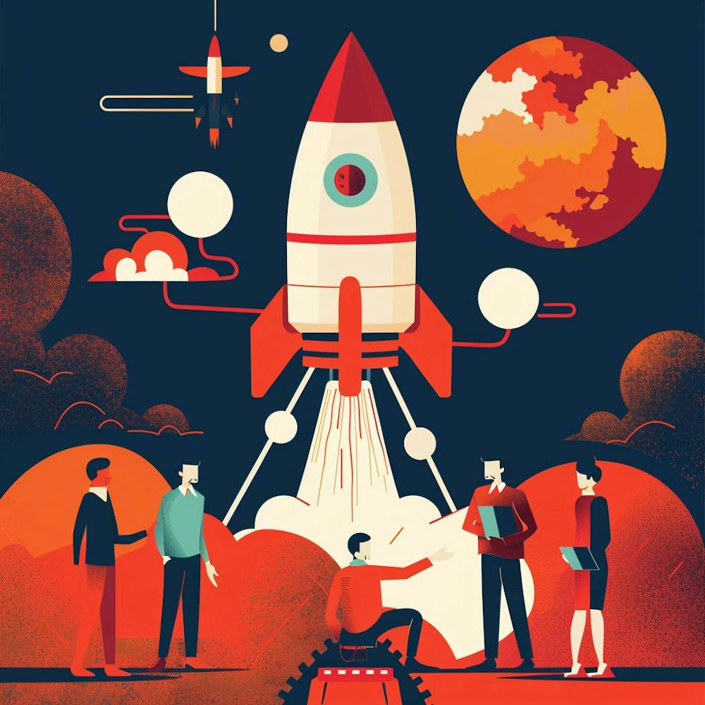 Illustration Of A Rocket Launch 4