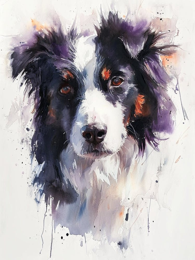 Border Collie Watercolor Painting 2