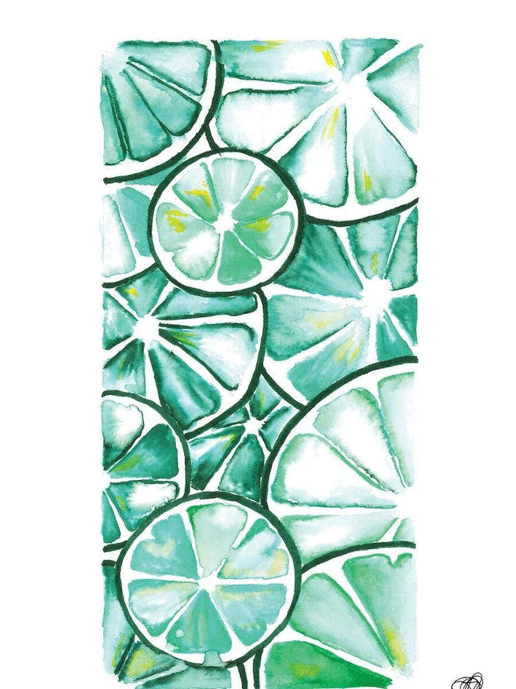 Watercolour Lime Slices