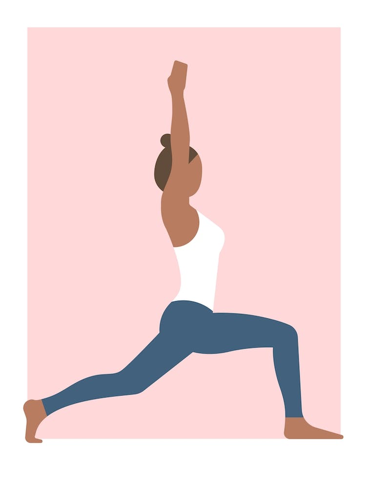 Warrior in pink yoga pose