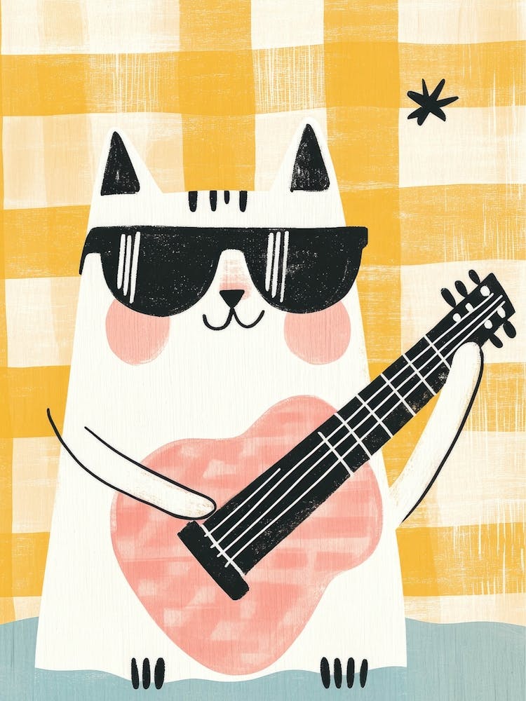 Cat Playing Guitar