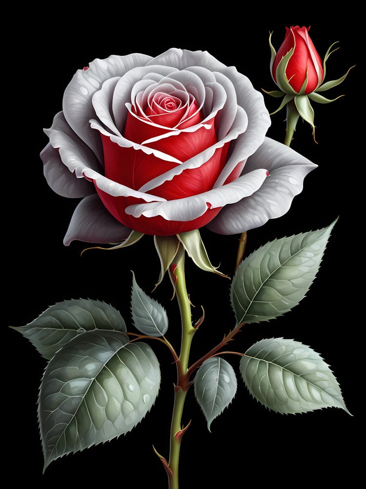 Red Rose On Black Background 4