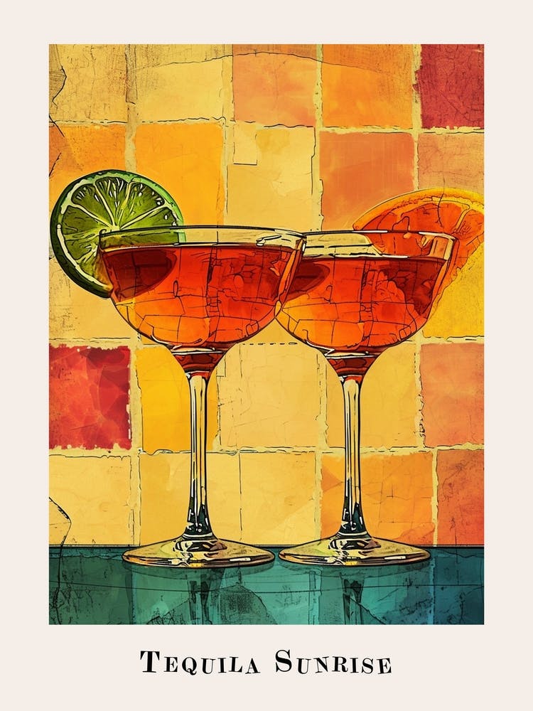 Tequila Sunrise Tile Poster 1