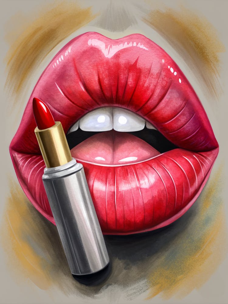 Woman'S Lips And Lipstick