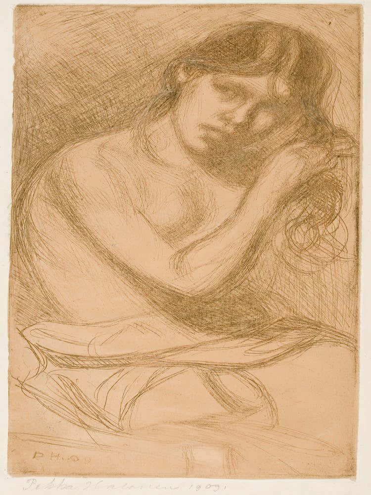 Girl Straightening Her Hair (1909), Pekka Halonen