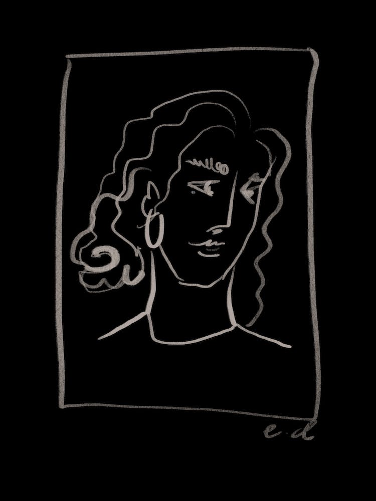 Woman Self Portrait in Black