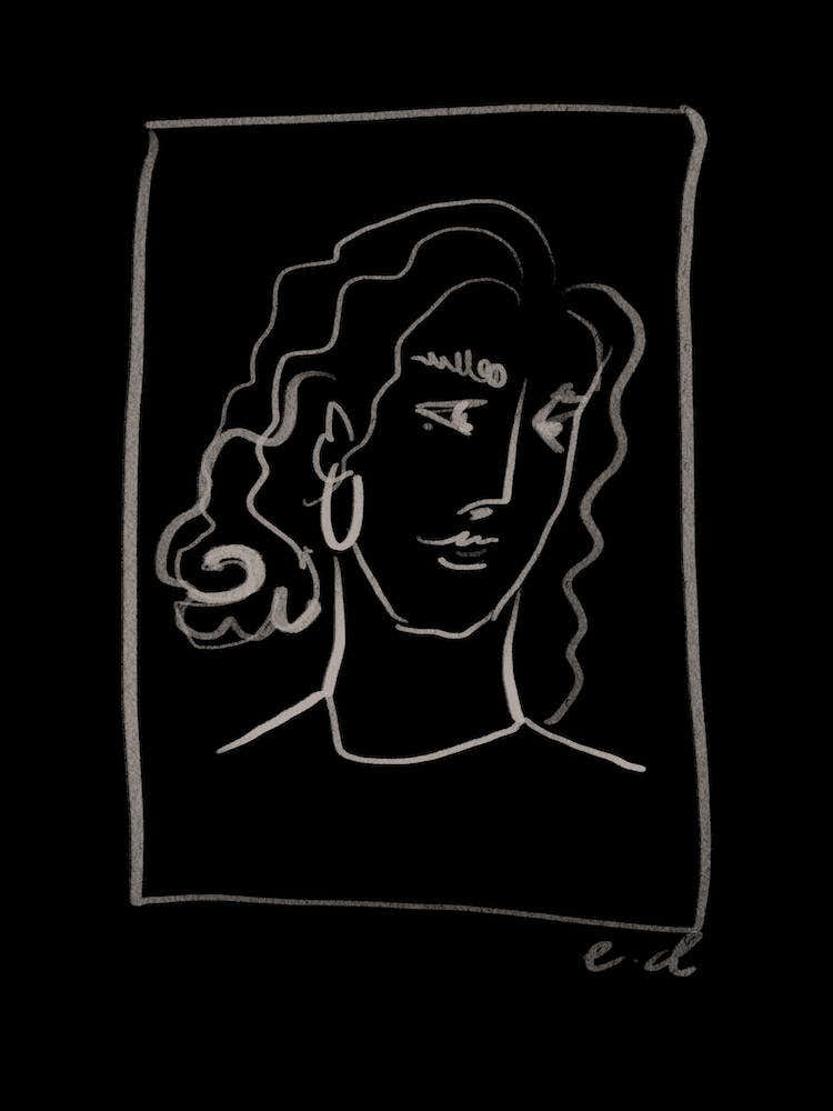 Woman Self Portrait in Black