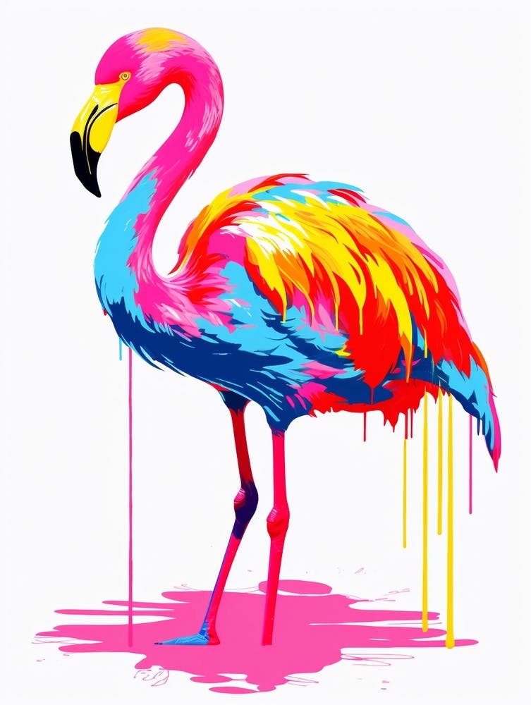 Andy Warhol Style Bird Flamingo 1