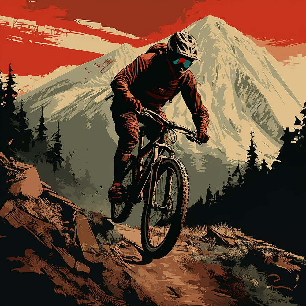 Mountain Biker In The Mountains