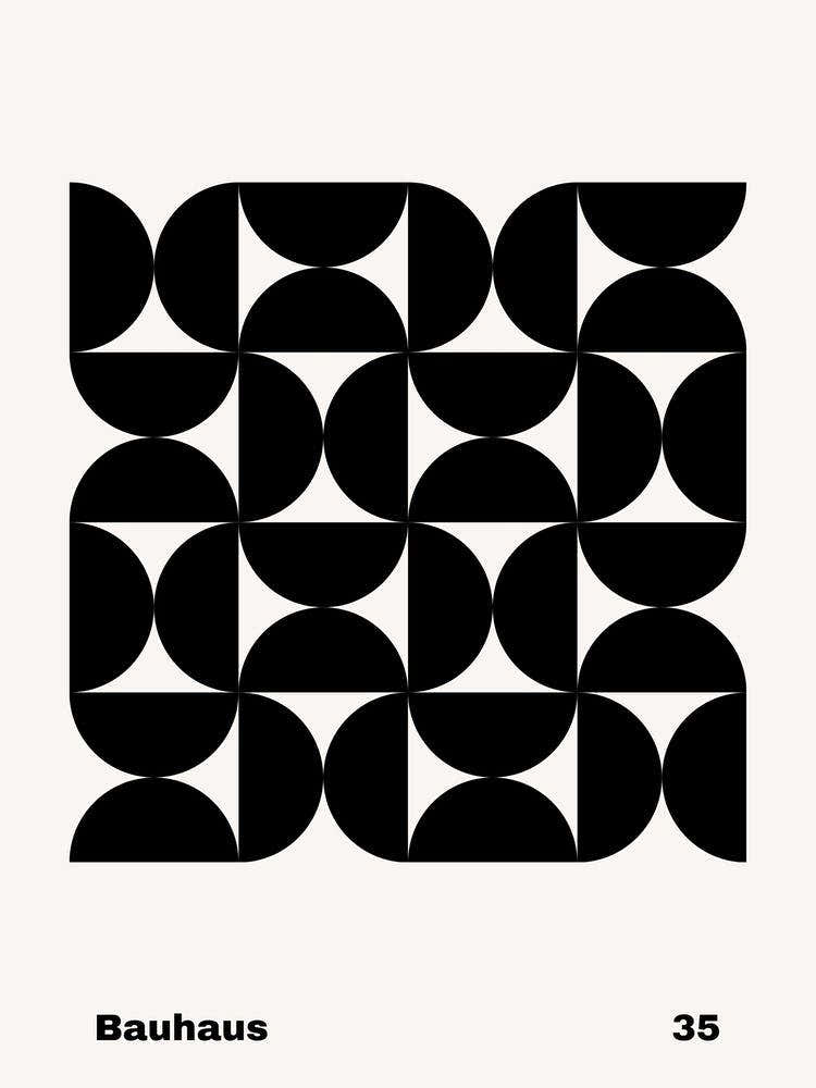 Geometric Bauhaus Poster B&W 35 2