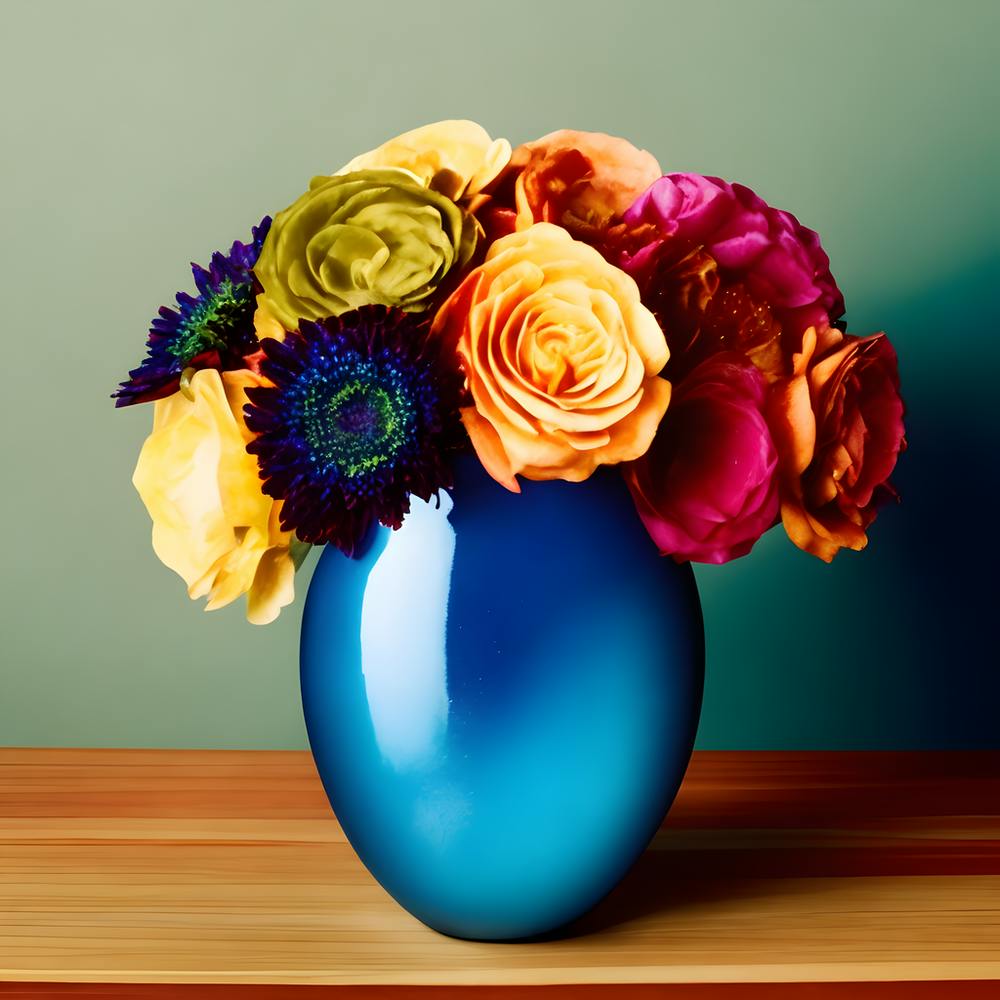 Creating A Beautiful Vase With Dazzling Colors And A Background With Beautiful