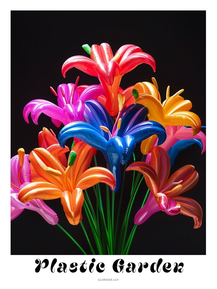 Bright Inflatable Flowers Poster Gloriosa Lily 3