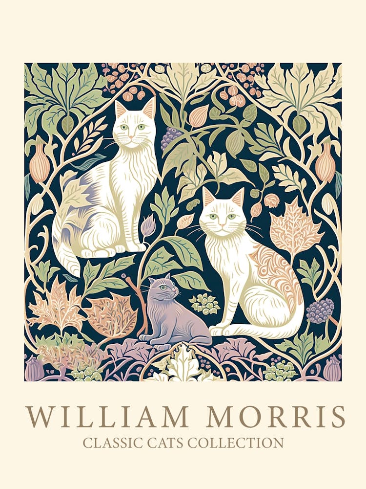 William Morris Inspired  Cats Collection