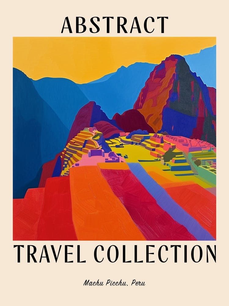 Abstract Travel Collection Poster Machu Picchu Peru 3