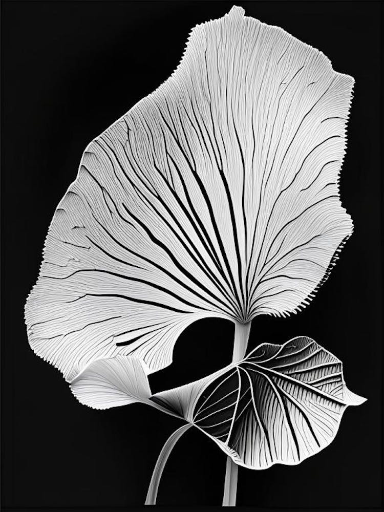 Ginkgo Biloba Leaf Linocut 2