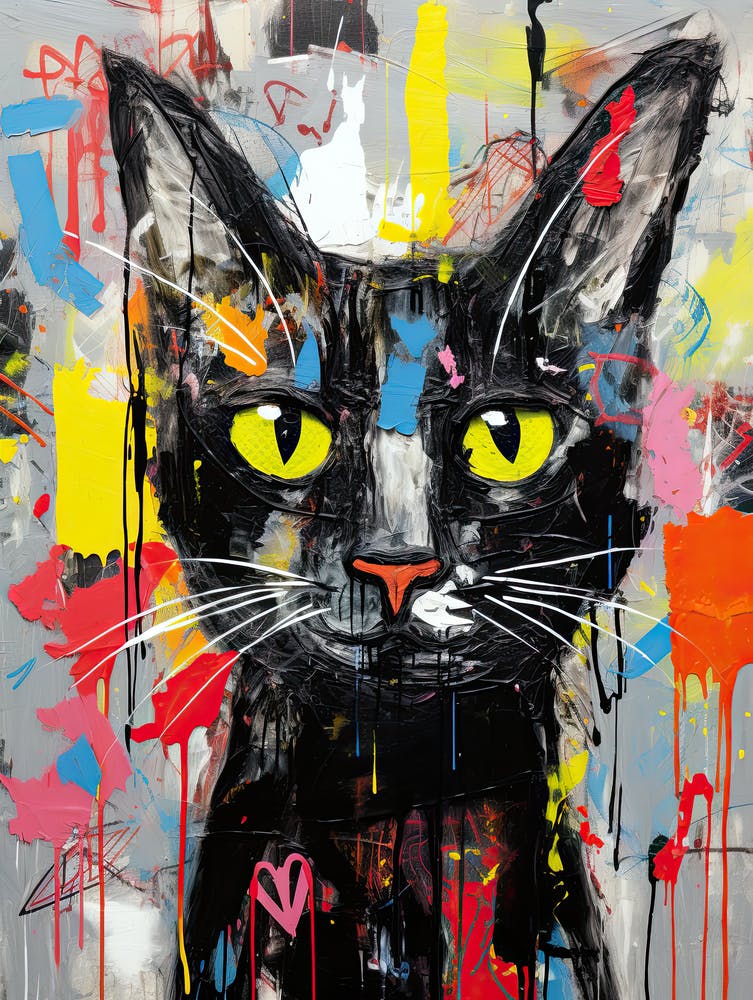 Feline Vandal: Black Cat Art Extravaganza