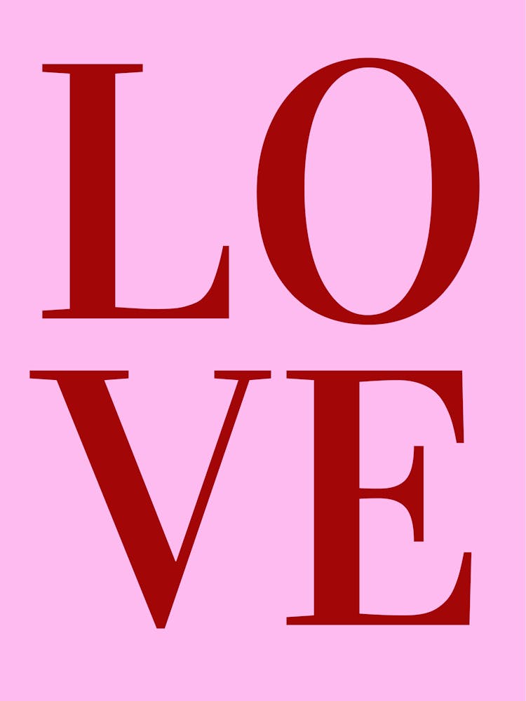 Red & Pink Typography Love