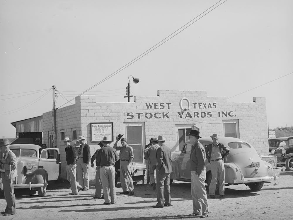Office Of West Texas Stockyards On Auction Day, San Angelo, Texas By Russell Lee