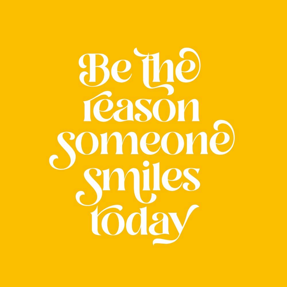 Smile today Motivational Retro typography Yellow