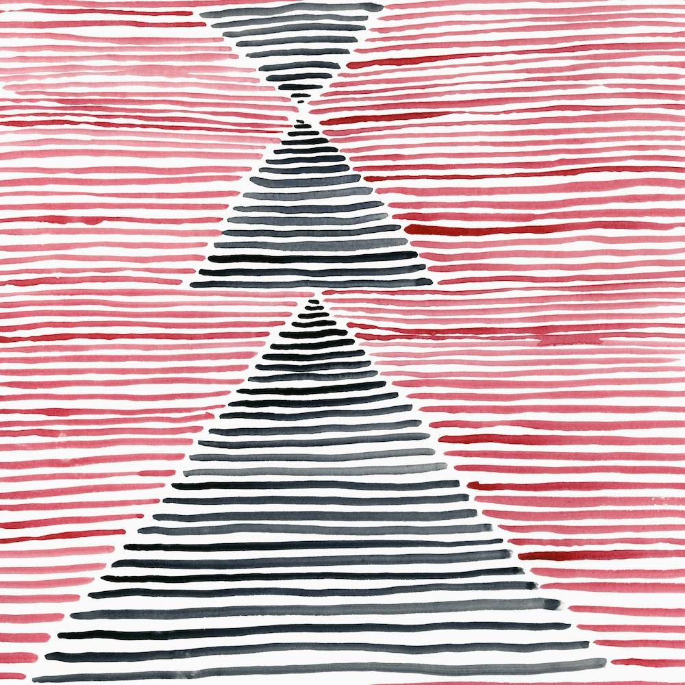 Rosario Watercolor In Red And Black