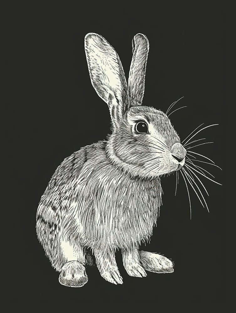 Californian Rabbit Minimalist Illustration 1