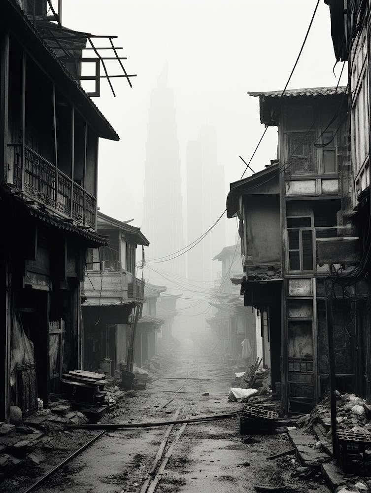 Chongqing, China, Black And White Old Photo 4