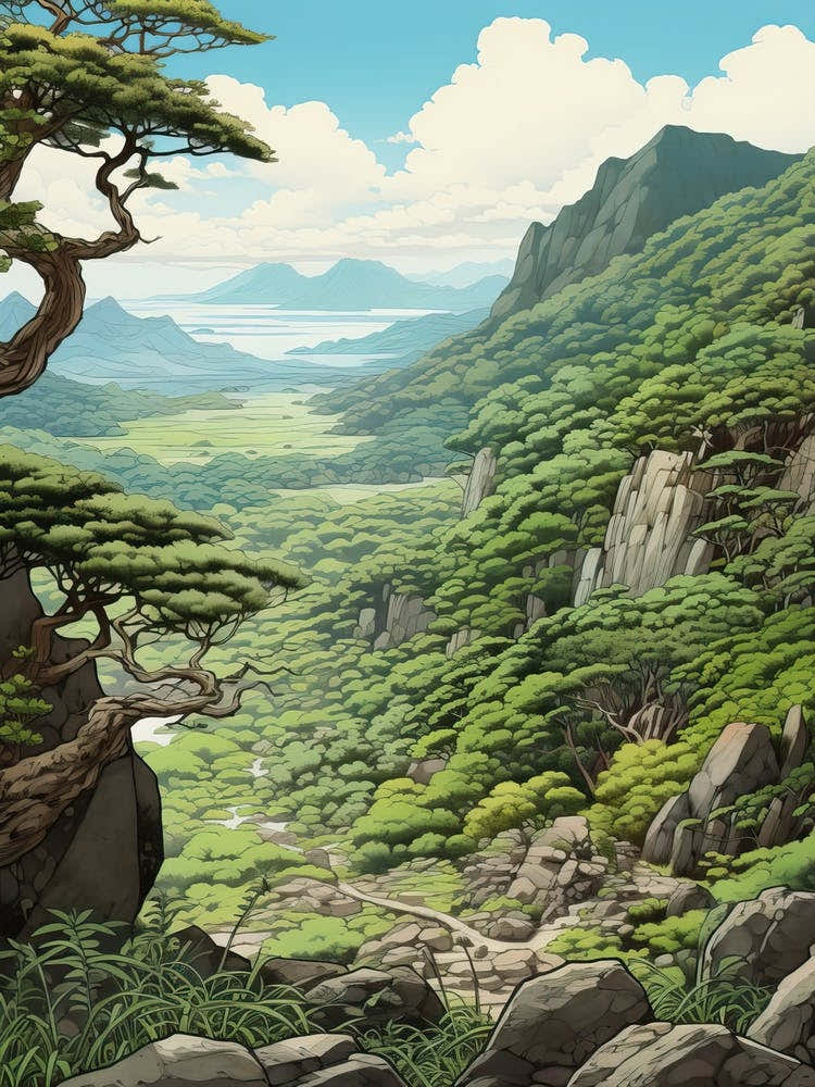 Yakushima Island In Kagoshima, Ukiyo E Drawing 4