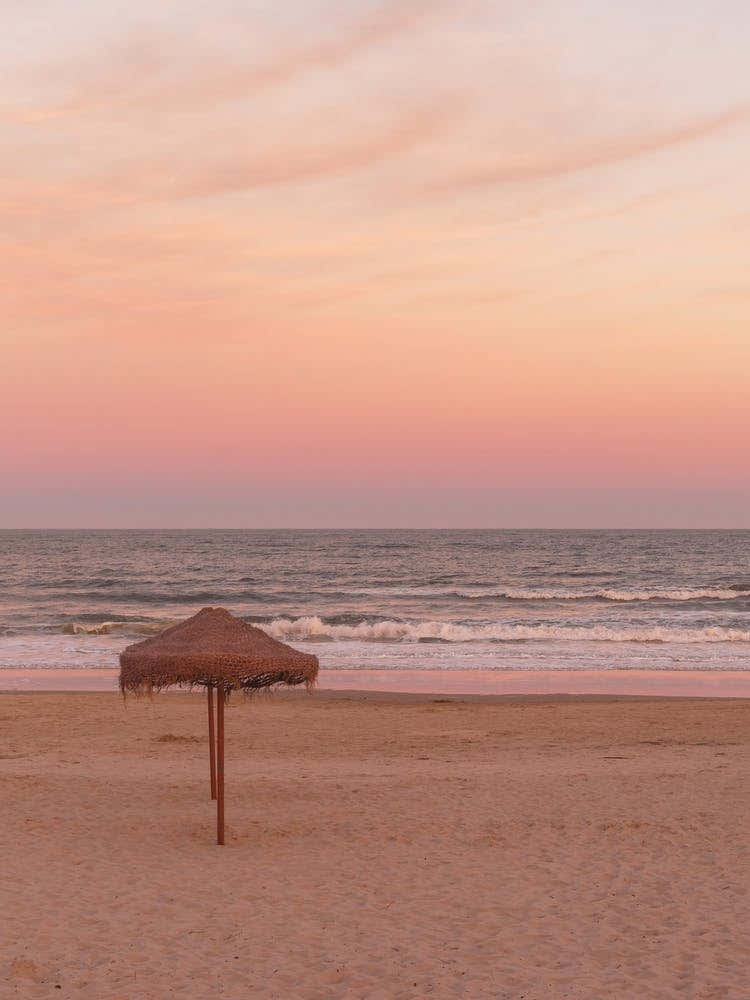 Pink Dusk At The Beach
