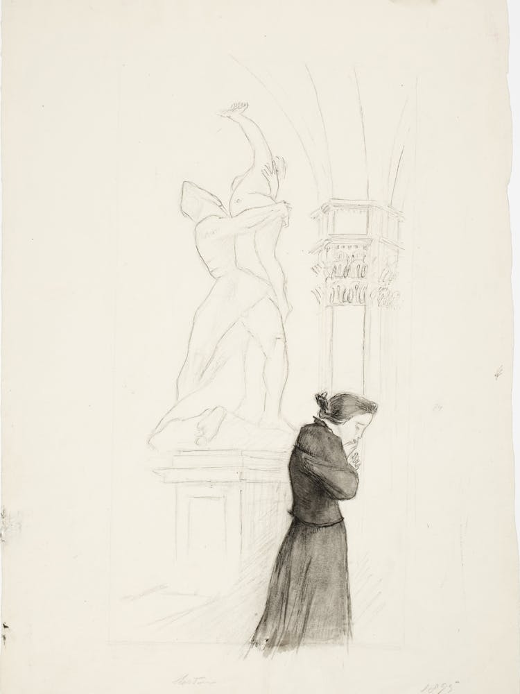 Tummapukuinen Nainen By Magnus Enckell