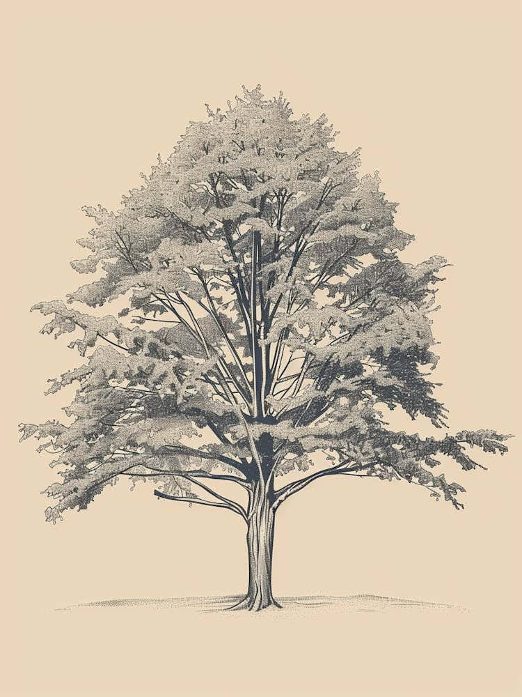 Beech Tree Minimalistic Drawing 1