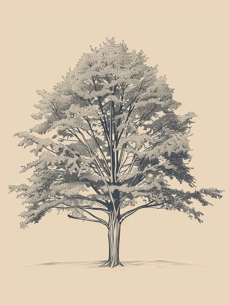 Beech Tree Minimalistic Drawing 1