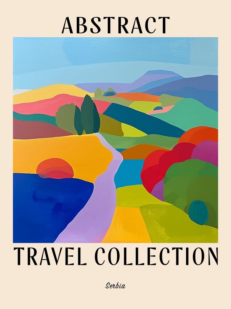Abstract Travel Collection Poster Serbia