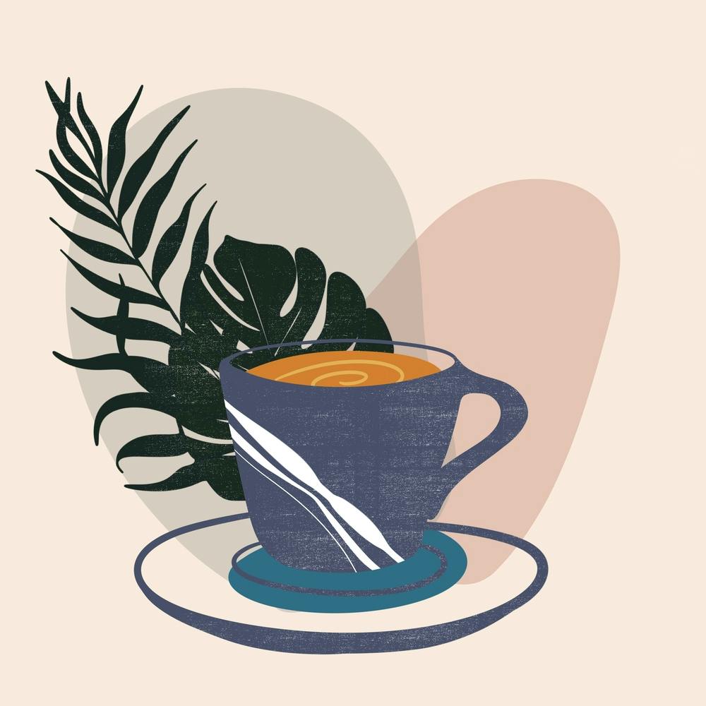 Coffee Cup With Leaves