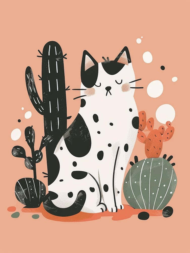 Cat With Cactus