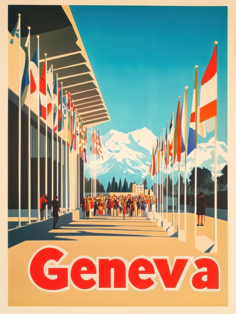 Aihrgdesign A 1970s Inspired Travel Poster For Geneva 3