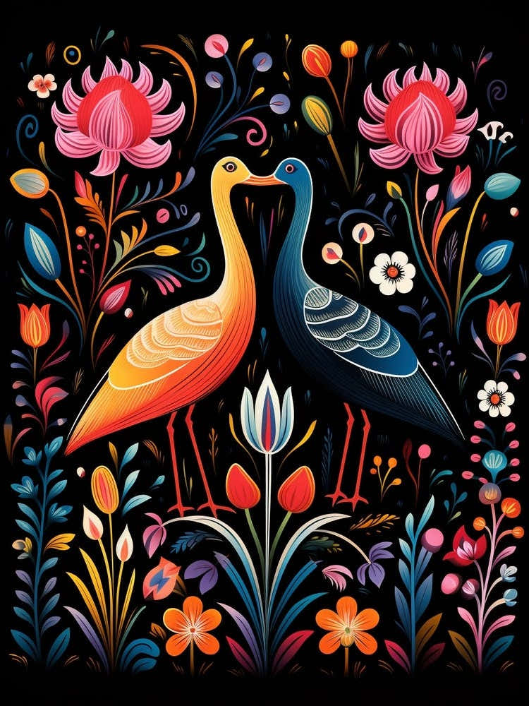 Folk Bird Illustration Coot 3