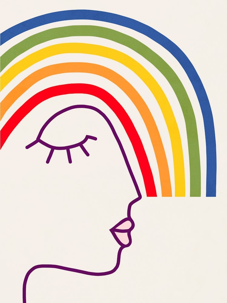 Wearing Pride - Abstract Rainbow Head