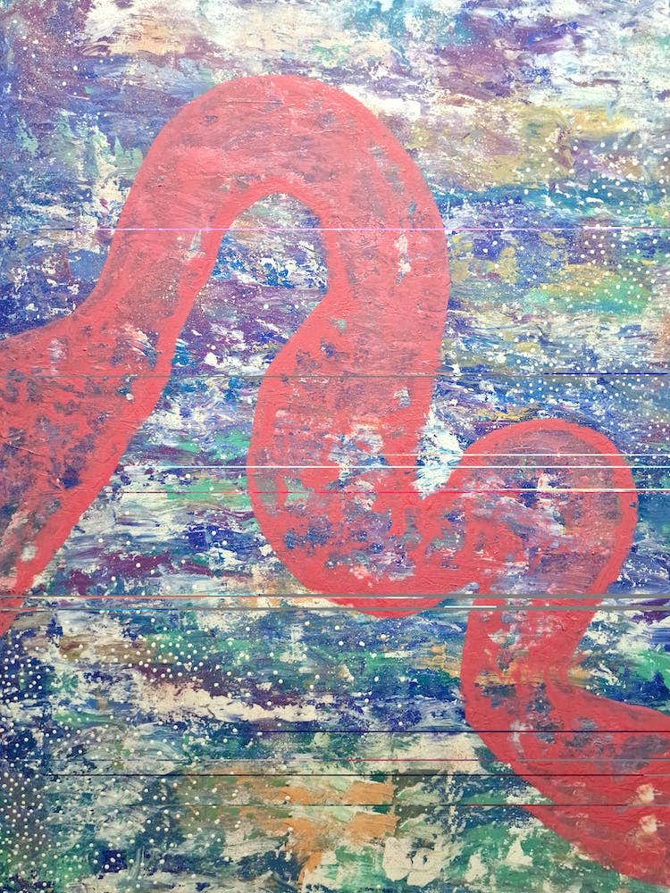 Abstract pink and blue