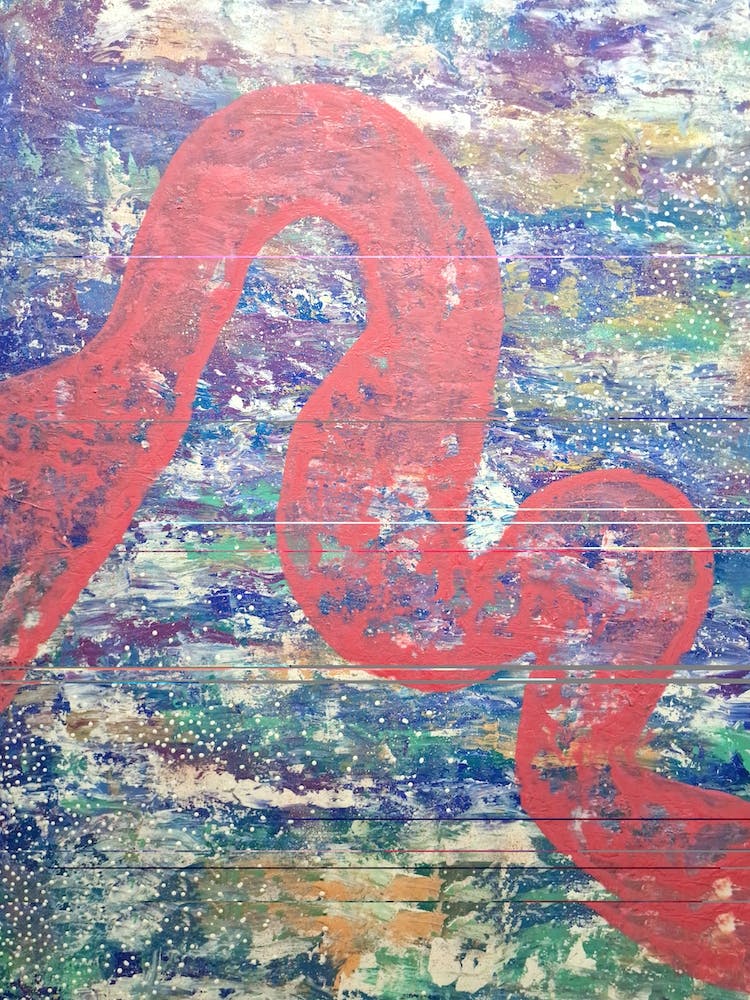 Abstract pink and blue