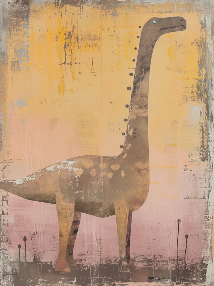 Muted Pastel Dinosaur Brushstroke 2