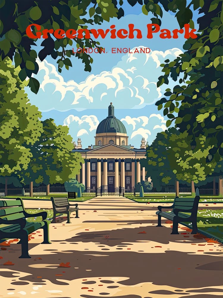 Greenwich Park London Art Illustration