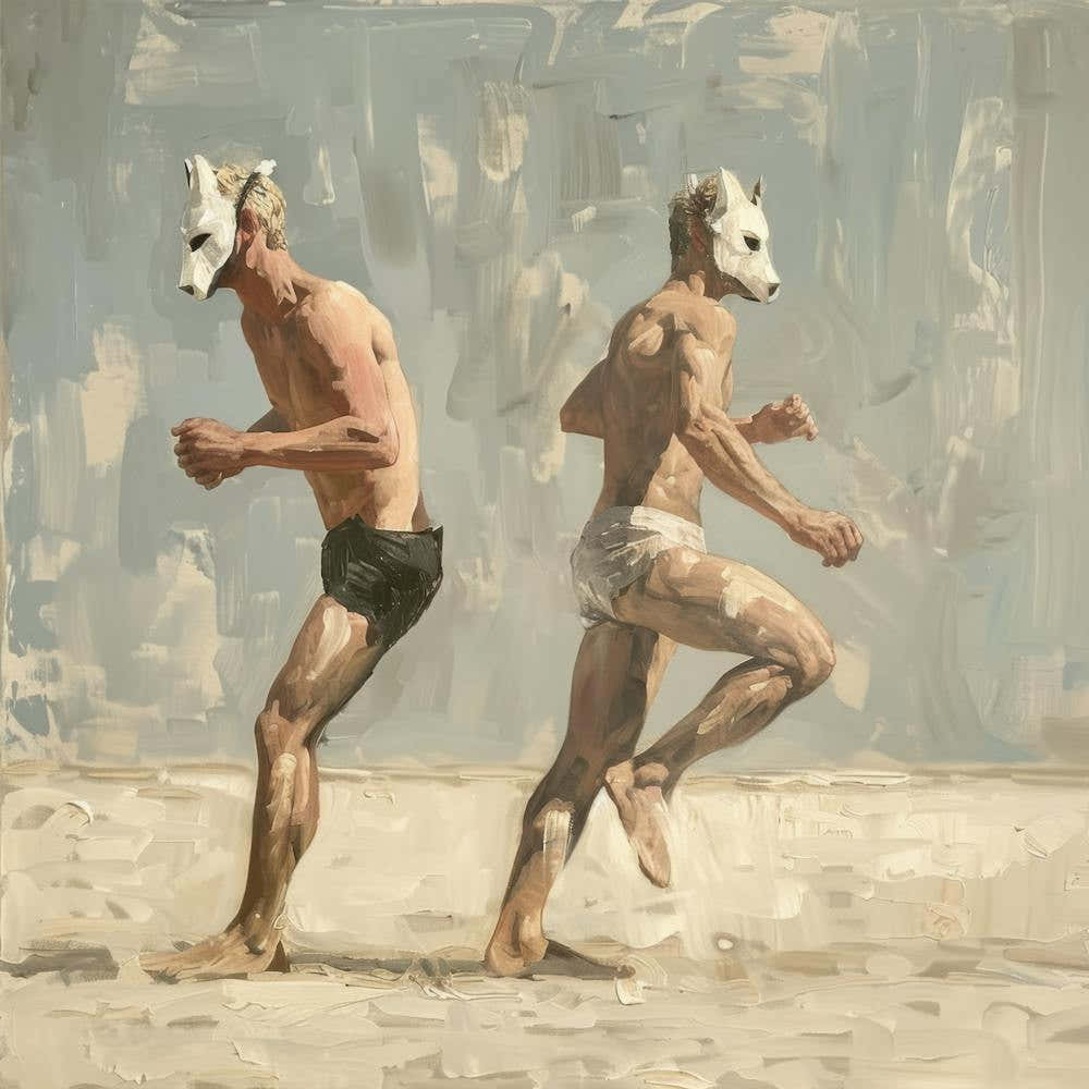 Men Dancing Fox Masks Fy S