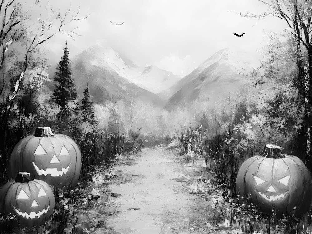 Black And White Halloween Pumpkins 2